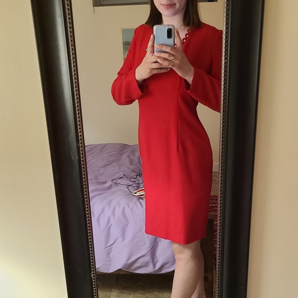 Vintage joseph ribkoff red dress - Picture 2 of 6